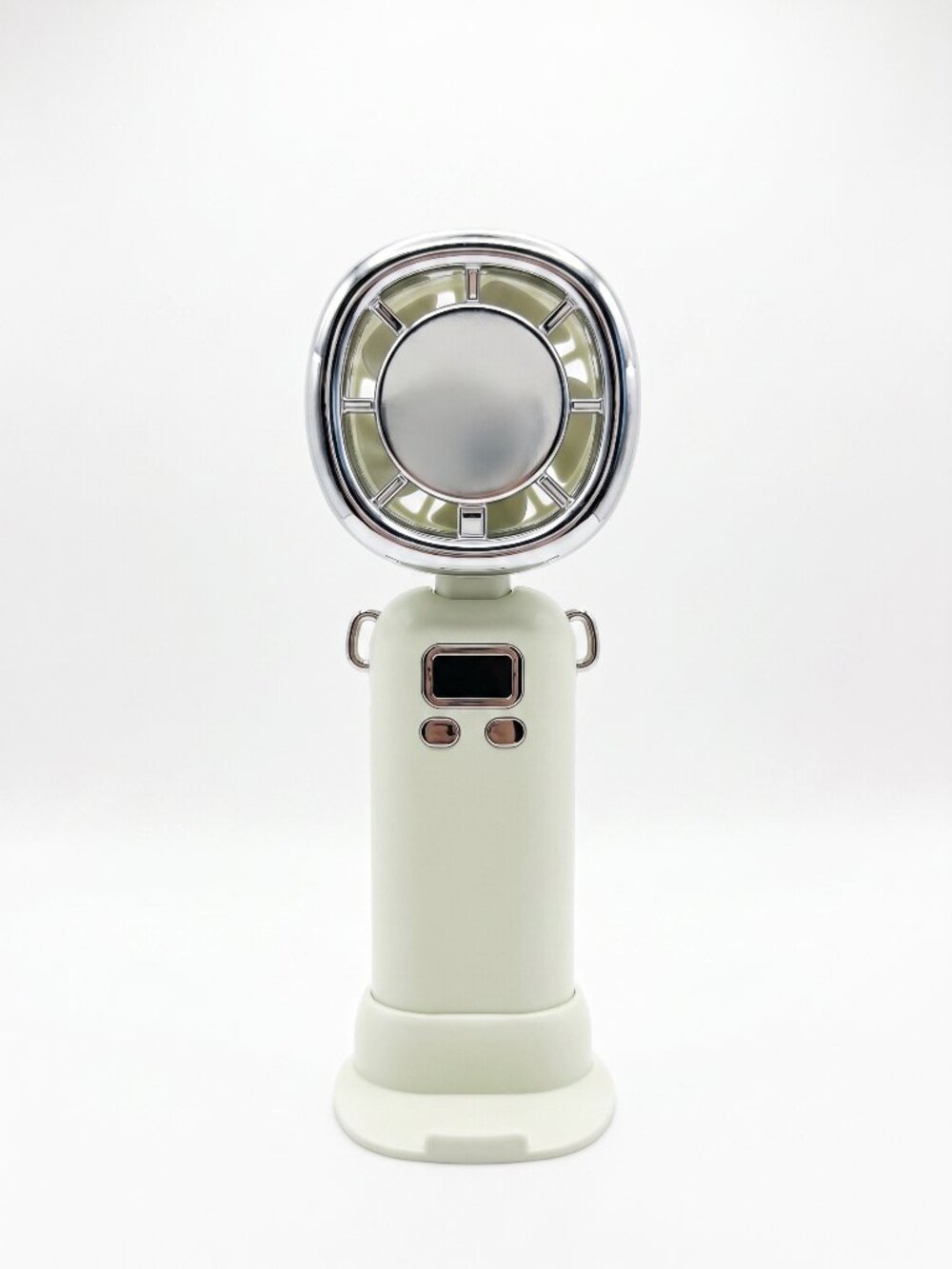 Handheld Mini Turbo Fan with LED Digital Display & Desk Stand - USB Rechargeable